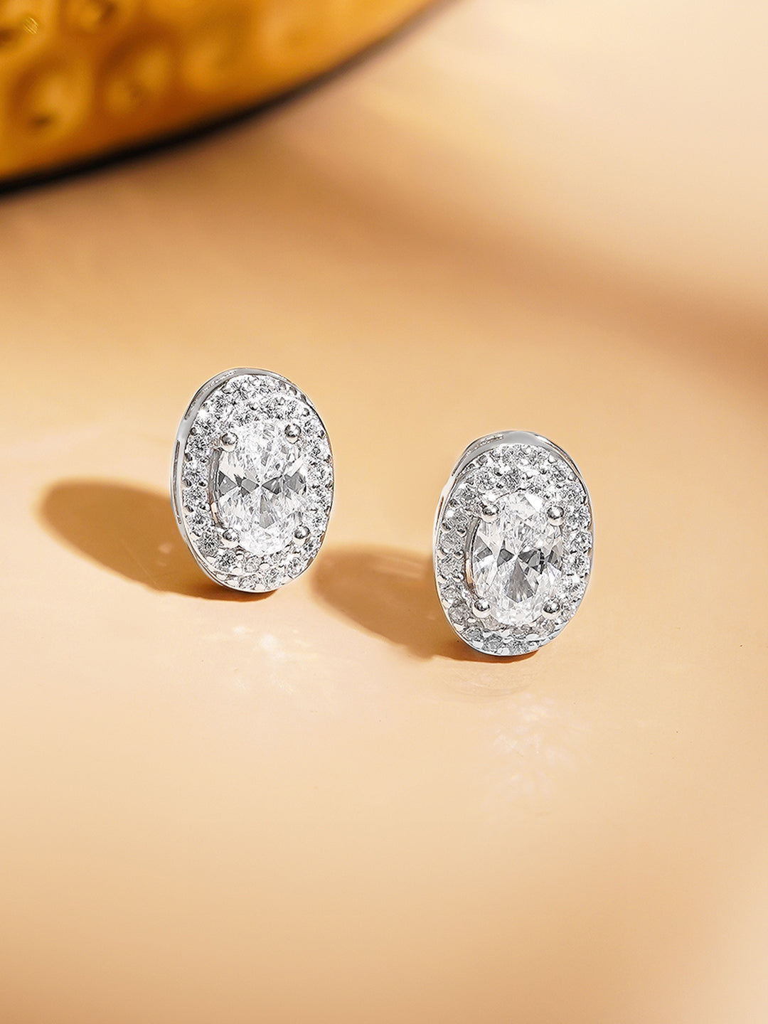 925 Fine Silver Rhodium Plated Stud Earrings