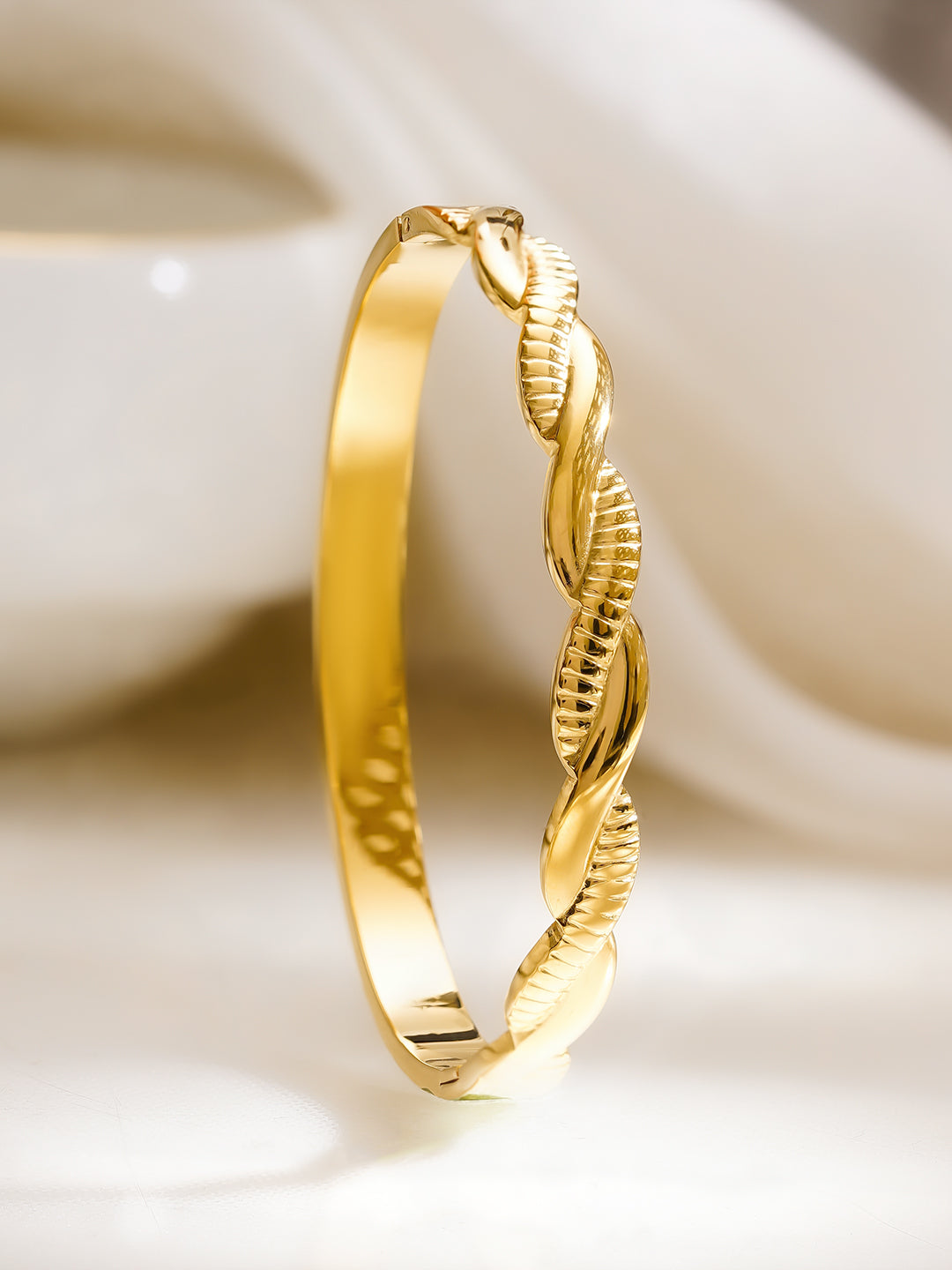 Demi Fine 18K Gold Plated Stainless Steel Twisted Textured Bracelet