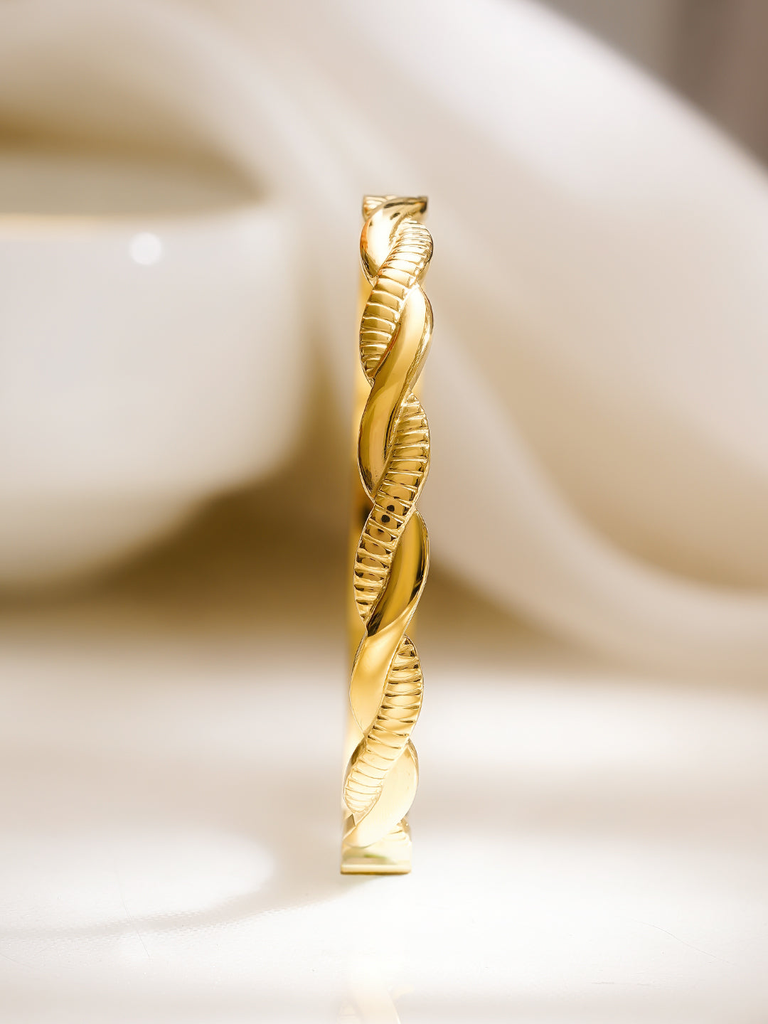 Demi Fine 18K Gold Plated Stainless Steel Twisted Textured Bracelet
