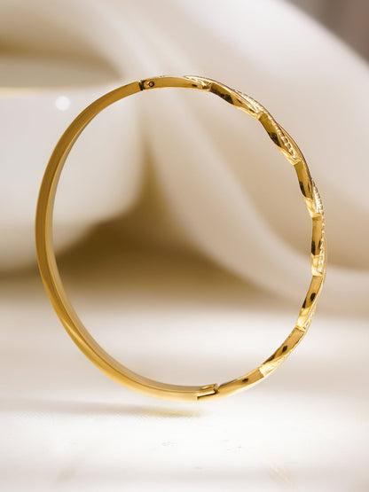 Demi Fine 18K Gold Plated Stainless Steel Twisted Textured Bracelet